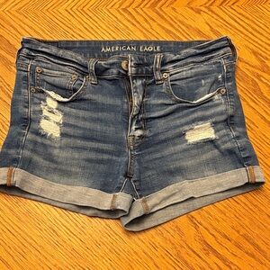 American Eagle Outfitters Distressed Blue Jean Shorts